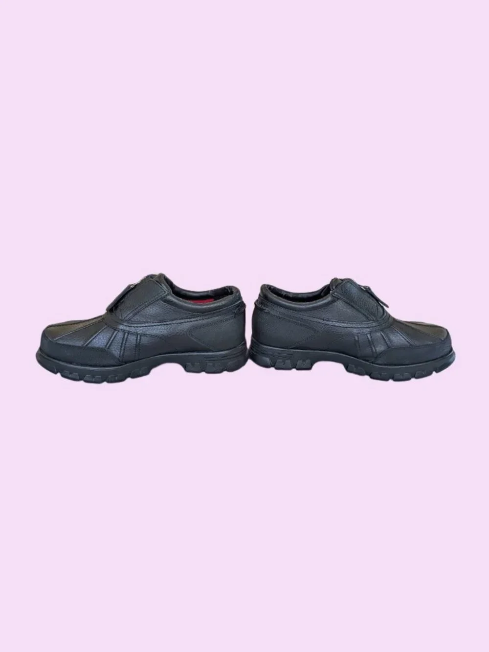 Polo Ralph Lauren Black Leather Men's Kewzip Zip - Size 9.5